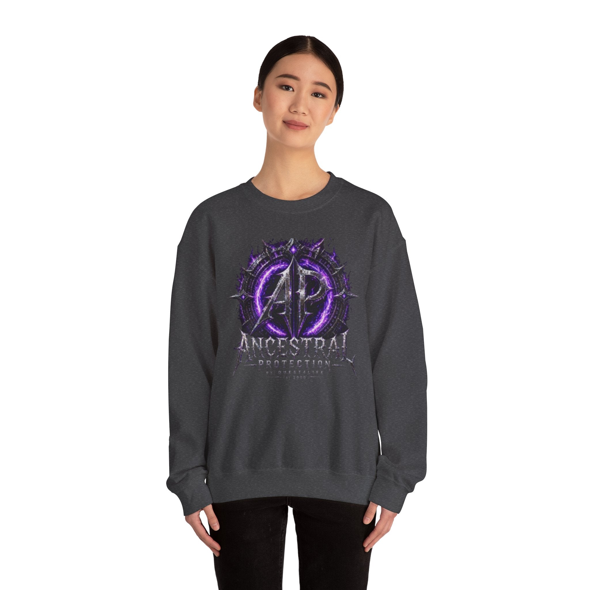 Ancestral Protection Crewneck Sweatshirt — N.E.V.A. (No Energy Vampires Allowed) Graphic Pullover