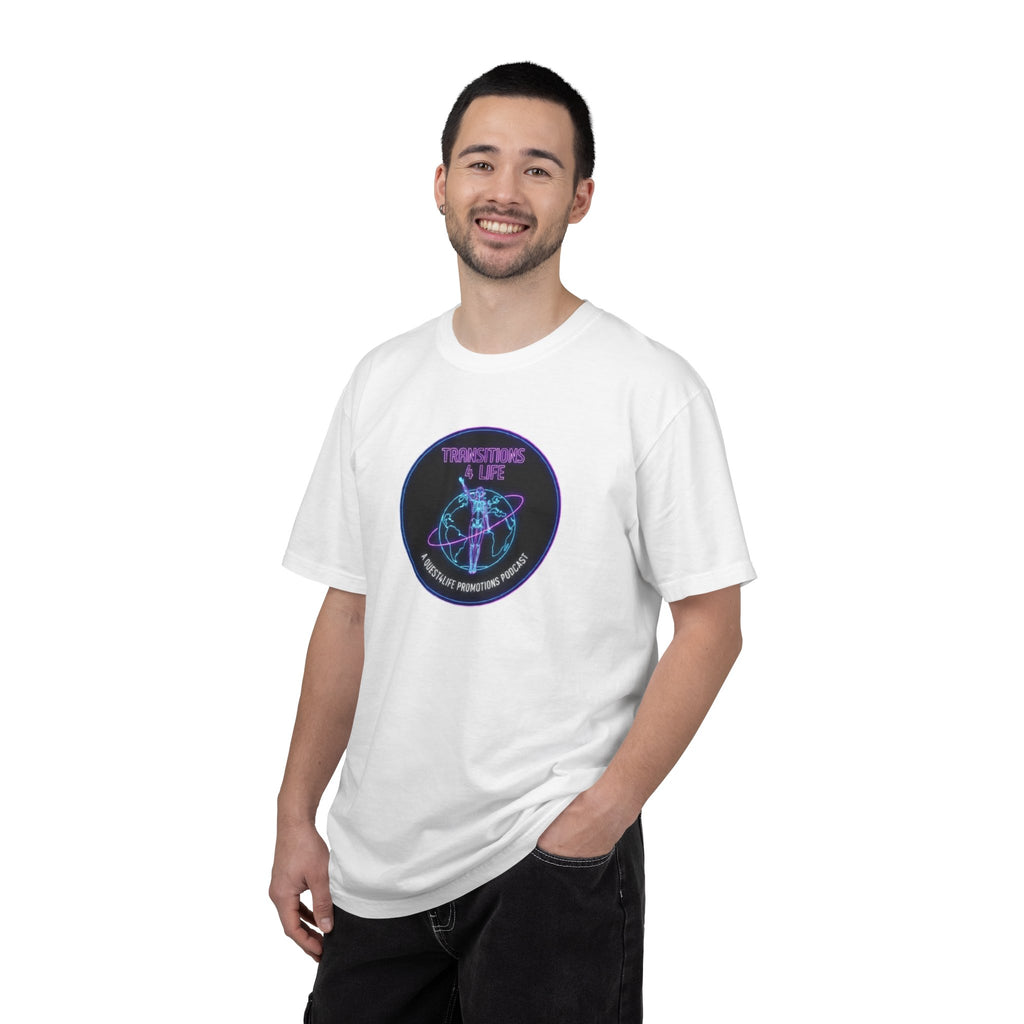 Quest4Life Lion Tee — Retro Neon Globe Front & Red Lion Back Graphic T-Shirt