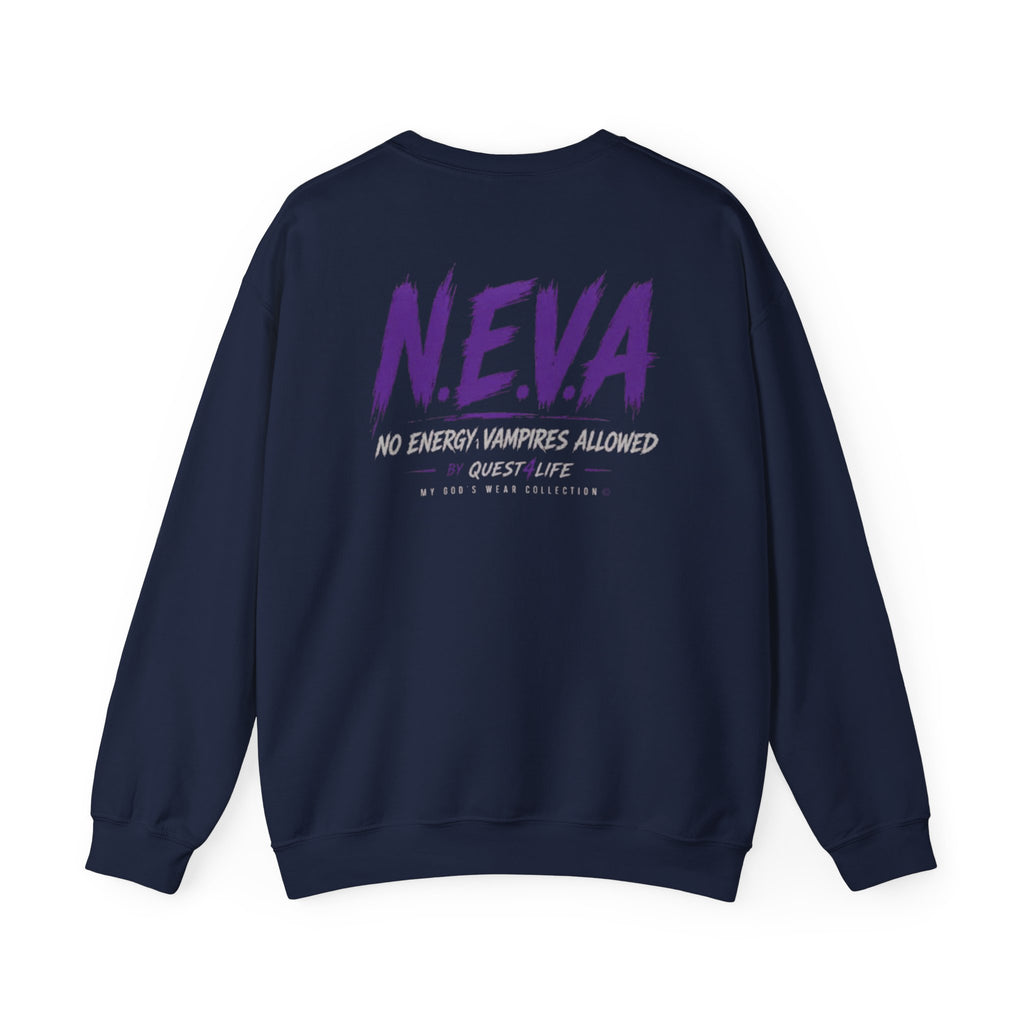 Ancestral Protection Crewneck Sweatshirt — N.E.V.A. (No Energy Vampires Allowed) Graphic Pullover