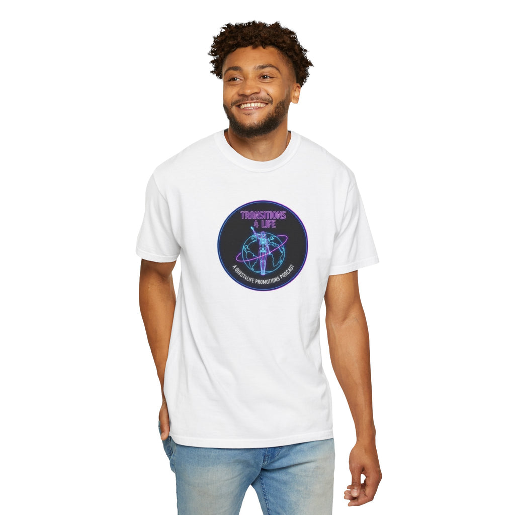 Quest4Life Lion Tee — Retro Neon Globe Front & Red Lion Back Graphic T-Shirt