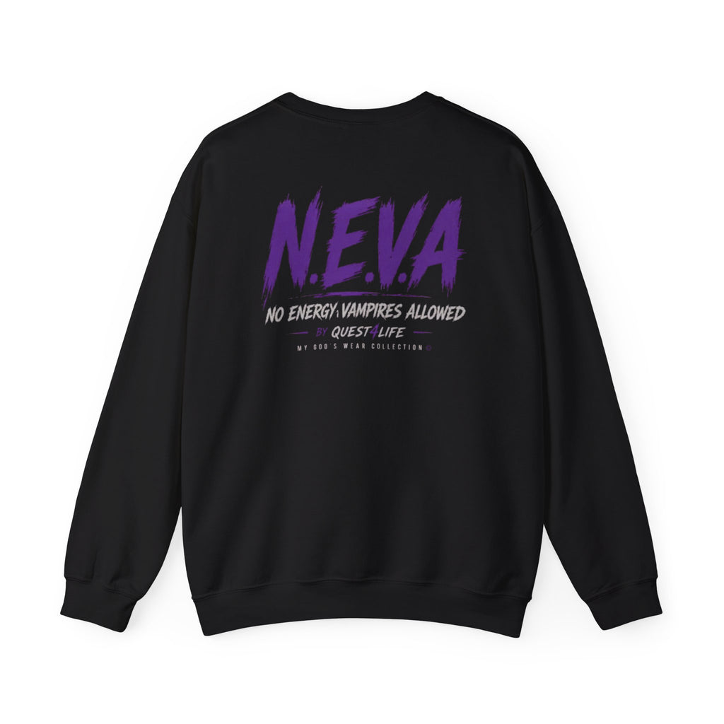 Ancestral Protection Crewneck Sweatshirt — N.E.V.A. (No Energy Vampires Allowed) Graphic Pullover