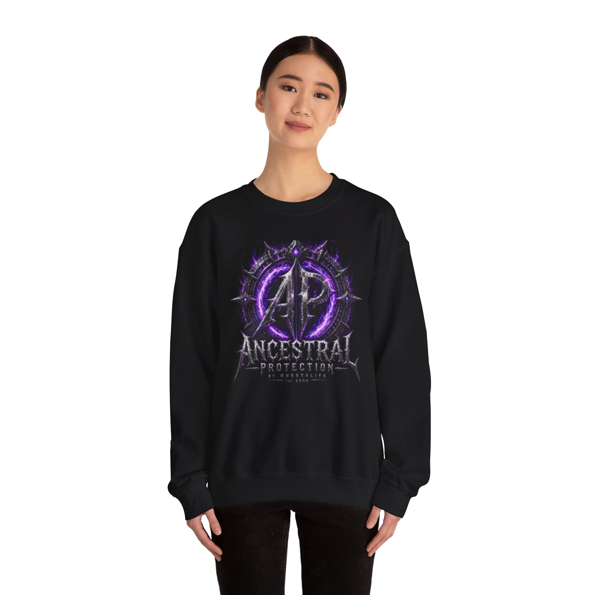 Ancestral Protection Crewneck Sweatshirt — N.E.V.A. (No Energy Vampires Allowed) Graphic Pullover