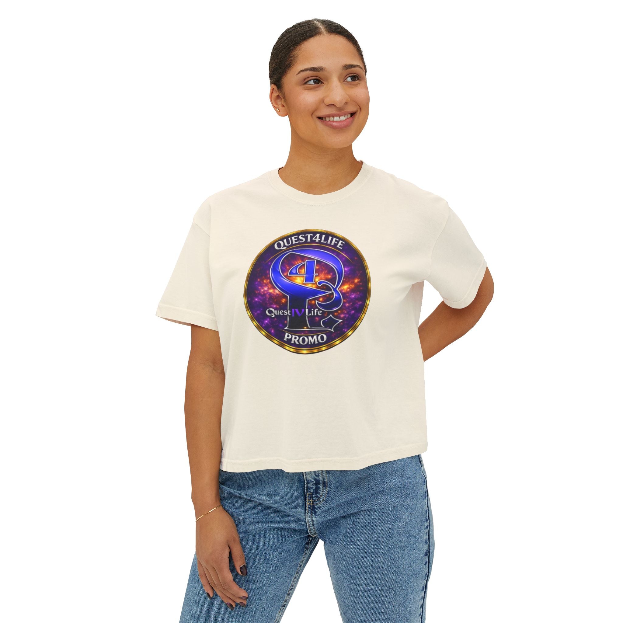 Boxy Tee — Quest4Life Promo Graphic Top (women’s)