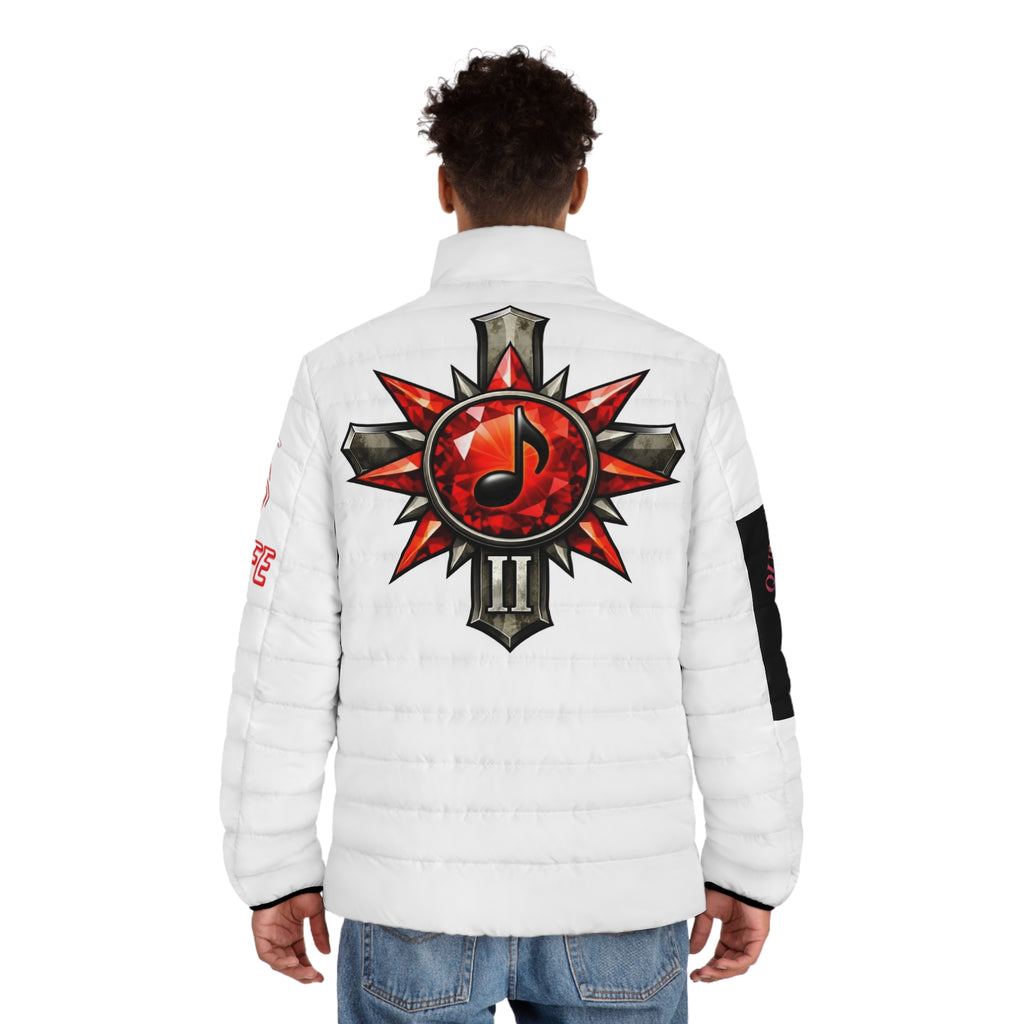 Puffer Jacket — GTA "God Took Action" Red Logo & Crest Graphic