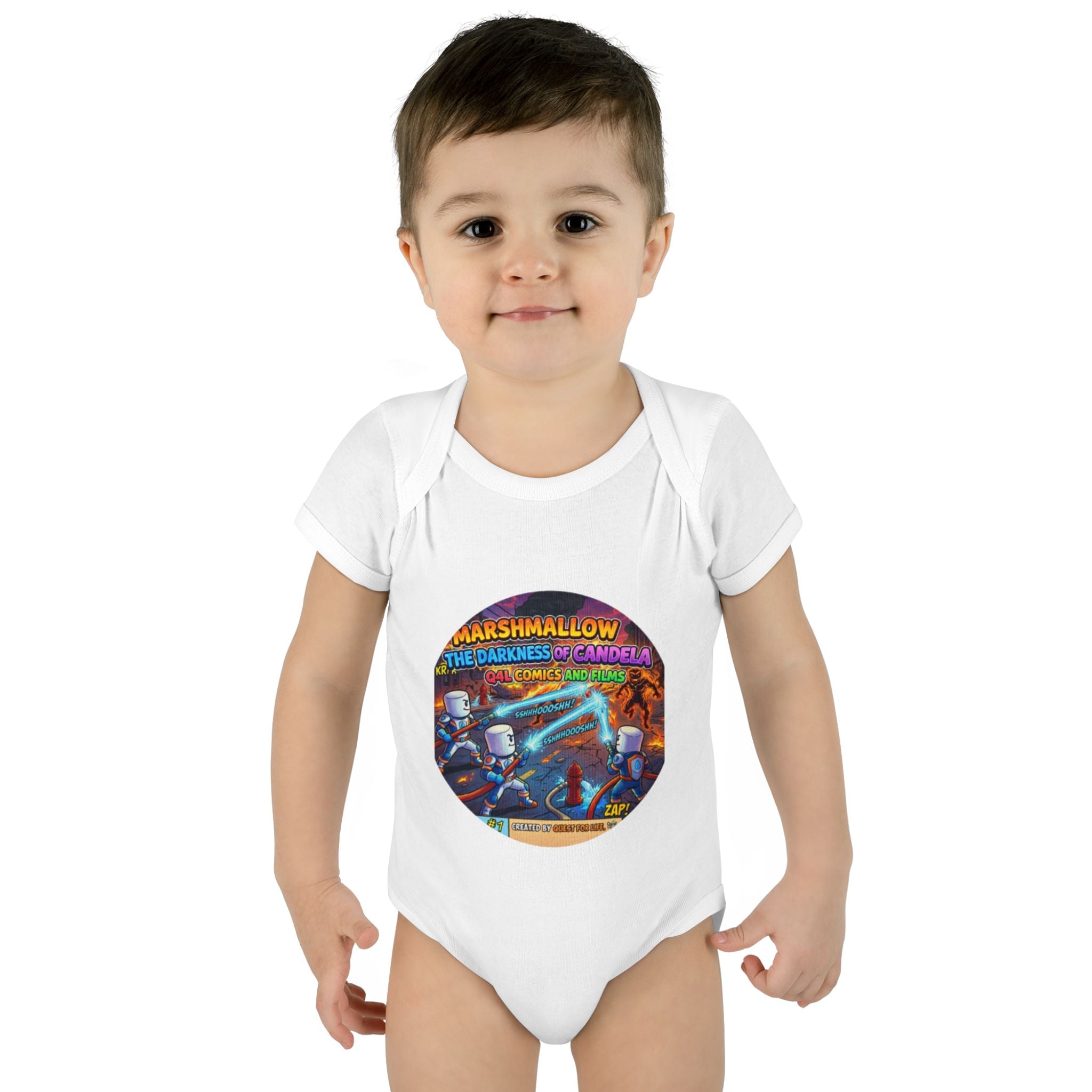 Infant Bodysuit – Retro Sci‑Fi 'Marshmallow: The Darkness Decadent' Album Art Baby Onesie
