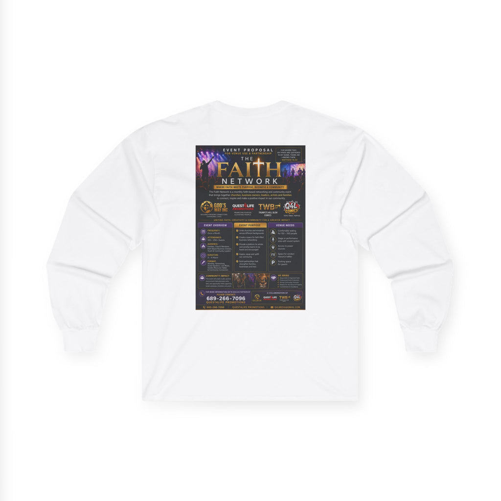 Long Sleeve Tee — "Acknowledging the Growth" Faith Network Graphic