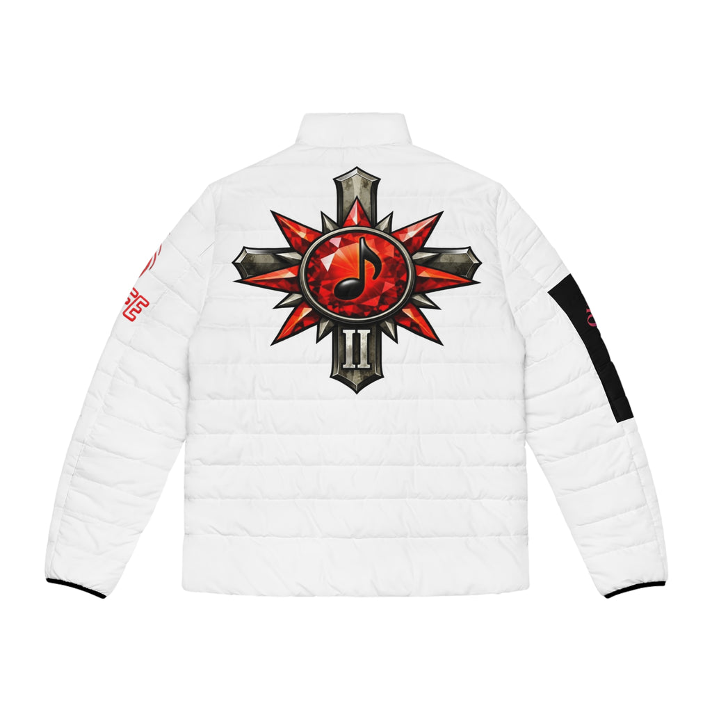 Puffer Jacket — GTA "God Took Action" Red Logo & Crest Graphic