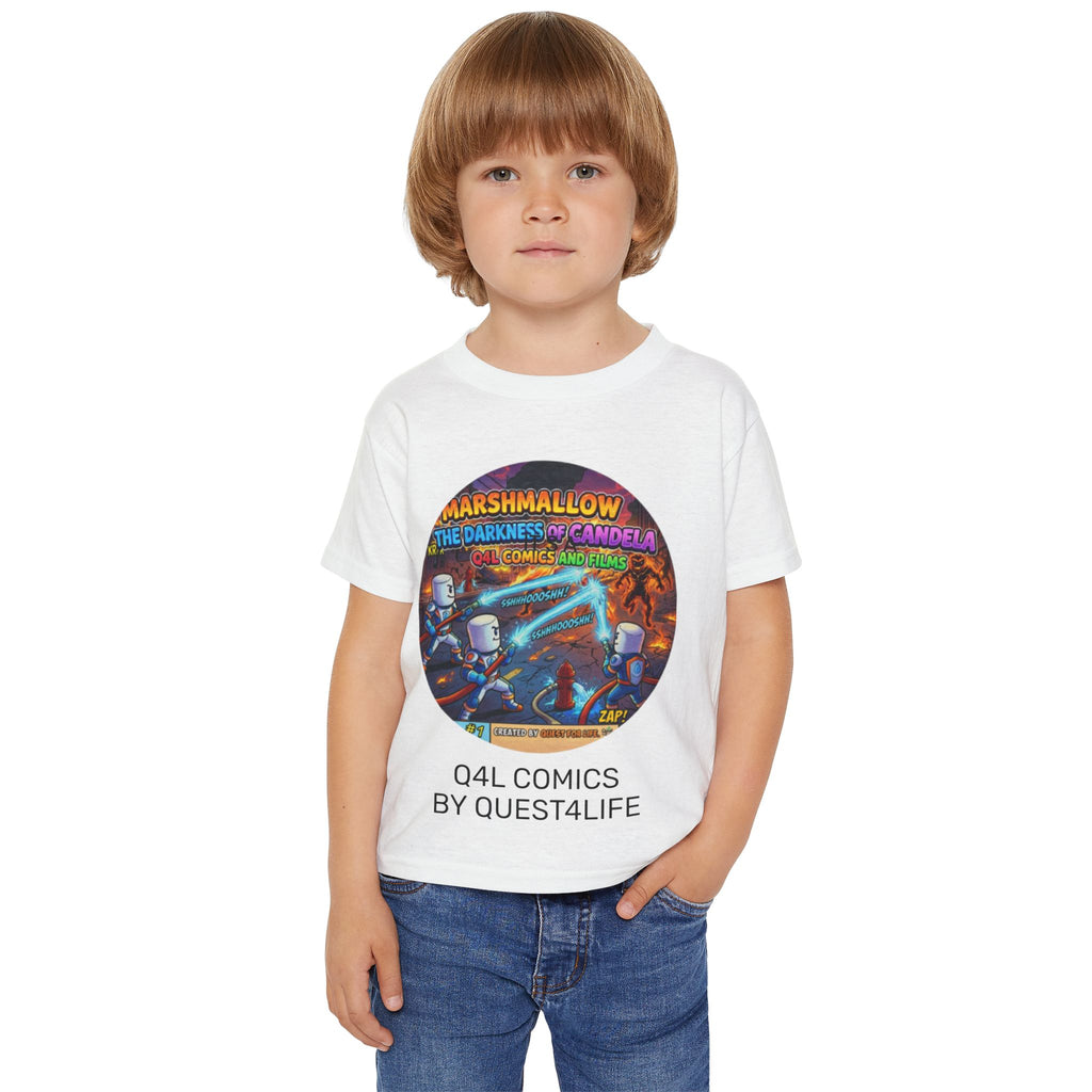 Toddler T-Shirt — "Marshmallow: The Darkness vs Candela" Comic Art (Q4L Comics by Quest4Life)