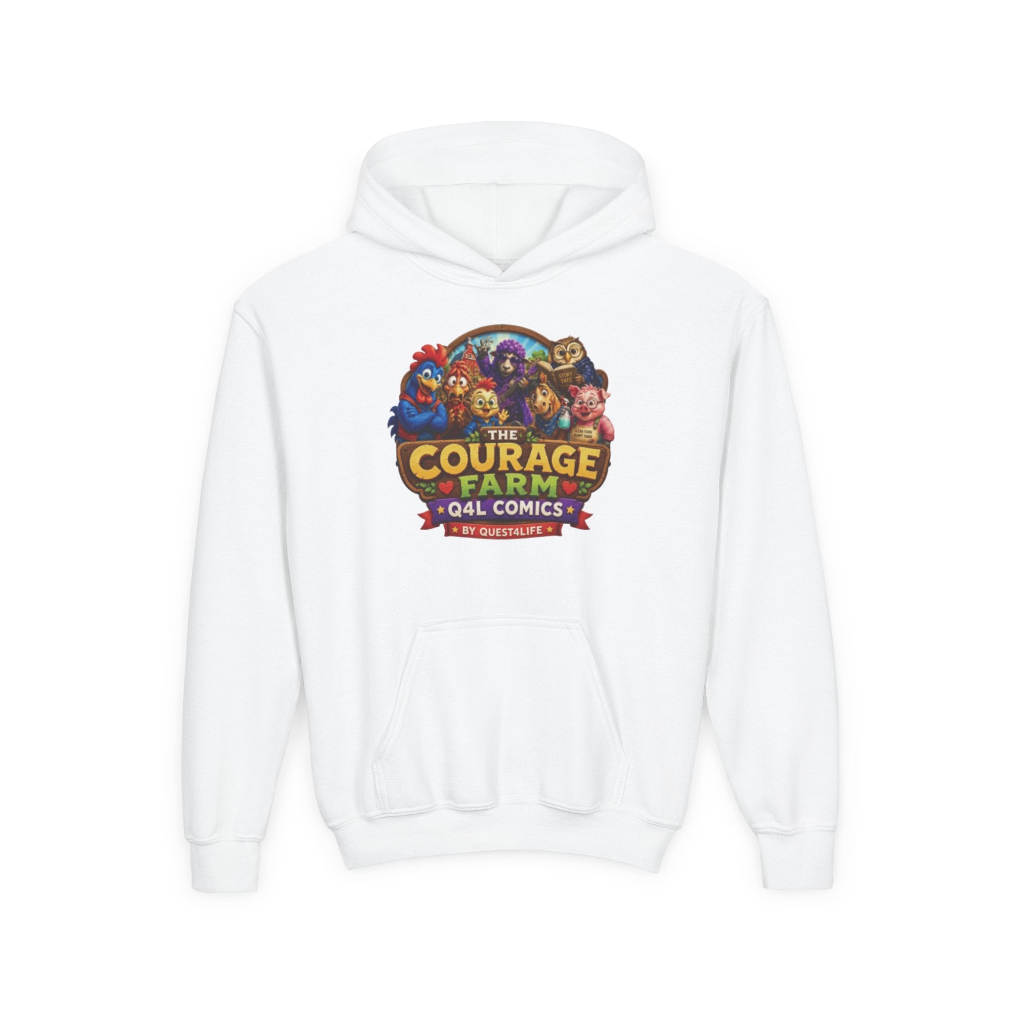 Youth Hoodie — The Courage Farm x Q4L Comics Graphic Pullover